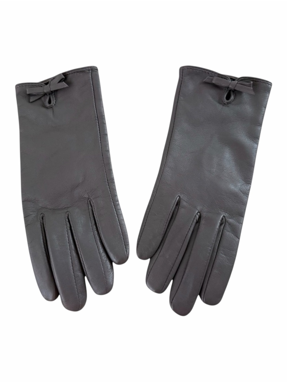 Brooks Brothers Gray 100% Leather Gloves Size Small